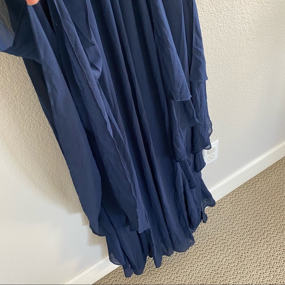 Lulus Beaming with Love Navy Blue Sleeveless Ruffled Maxi Dress Size S - Picture 6 of 8